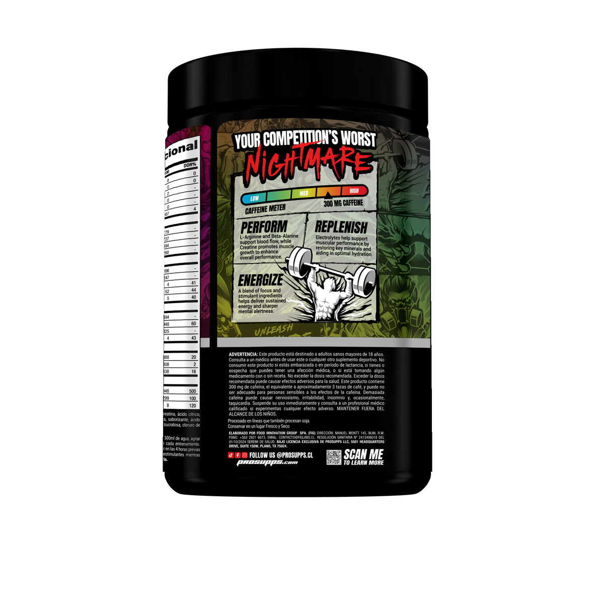HYDE® Nightmare Pre-Workout ProSupps | Energía Extrema, Enfoque y Rendimiento