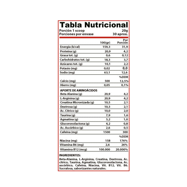 Pre entreno Kreator Winkler Nutrition 600 grs. | 30 Servicios | Fuerza, Potencia y Energía al Máximo