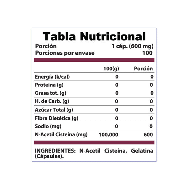NAC L-Cisteína 600 mg - Winkler Nutrition | 100 Cápsulas | Protección y Salud Integral