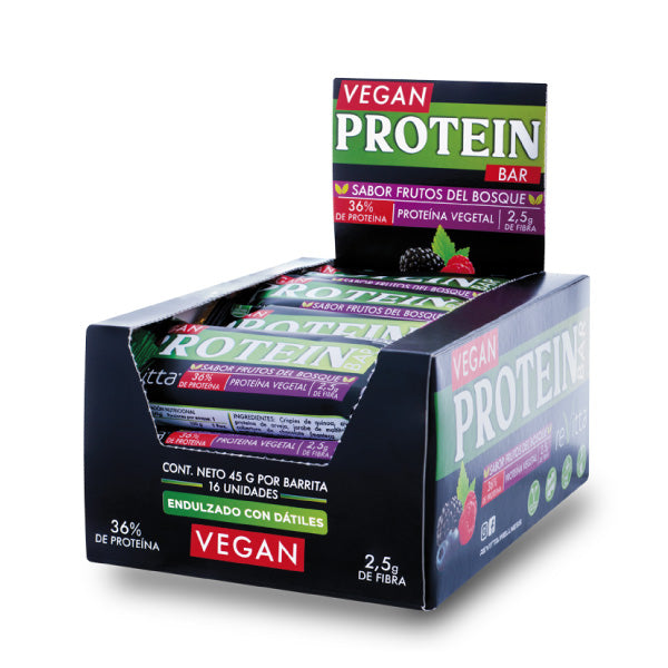 Barras de Proteína Vegana Revitta | Caja 16 Unidades | 16 g Proteína | Sin Azúcar, Sin Soya, Sin Lactosa
