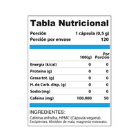 Cafeína Anhidra 50 mg Chronos 5.0 – Winkler Nutrition | 120 Cápsulas | Energía y Rendimiento