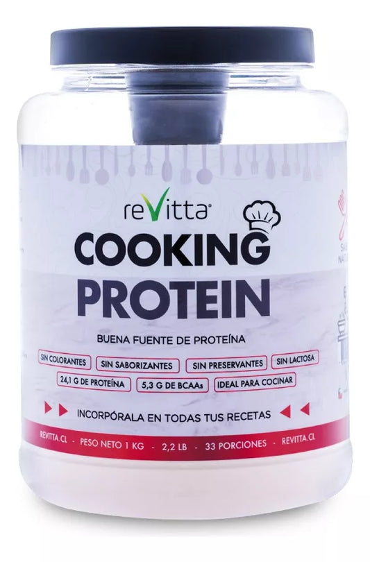 Proteína Cooking Whey Protein 1,28 kg – Revitta Wellness | 43 Servicios | Sin Saborizantes ni Azúcar | Ideal para Cocinar