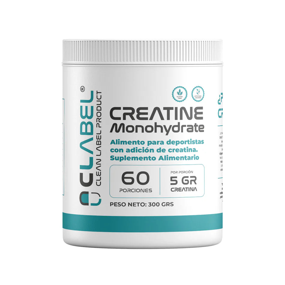 Creatina Monohidrato 300g Clean Label | 60 Porciones | Aumenta tu Fuerza y Resistencia