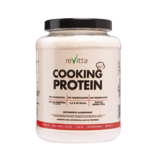 Proteína Cooking Whey Protein 1,28 kg – Revitta Wellness | 43 Servicios | Sin Saborizantes ni Azúcar | Ideal para Cocinar