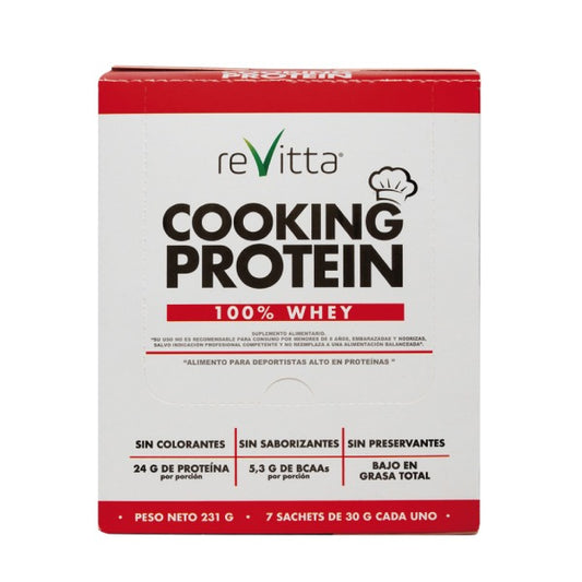 Proteína Whey Cooking Protein Revitta Wellness | 7 Sachets de 30 g | Sin Sabor | Ideal para Cocinar