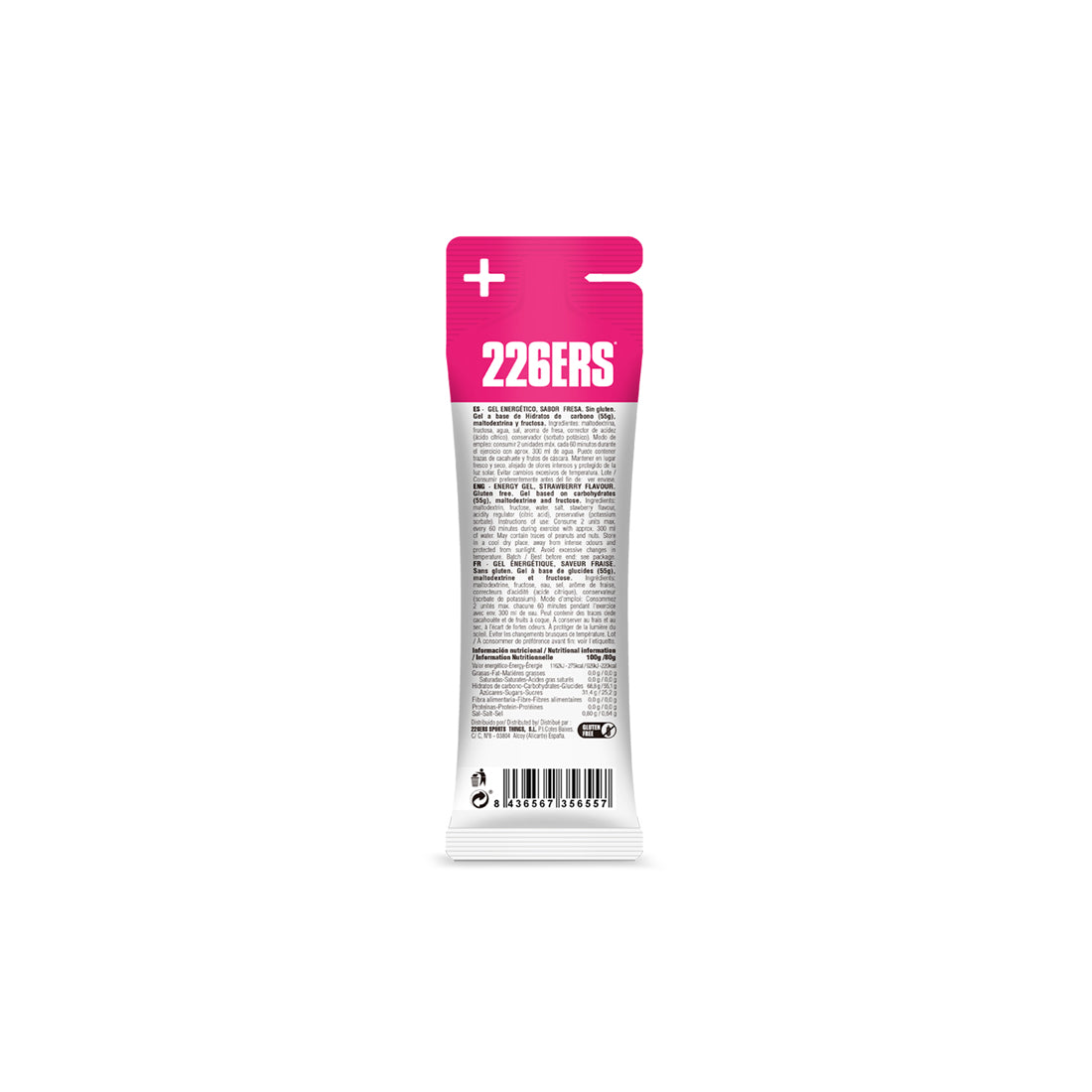 High Fructose Gel 226ERS | 55 g Carbohidratos | 250 mg Sodio | Energía Máxima en Esfuerzos Prolongados | FRUTILLA