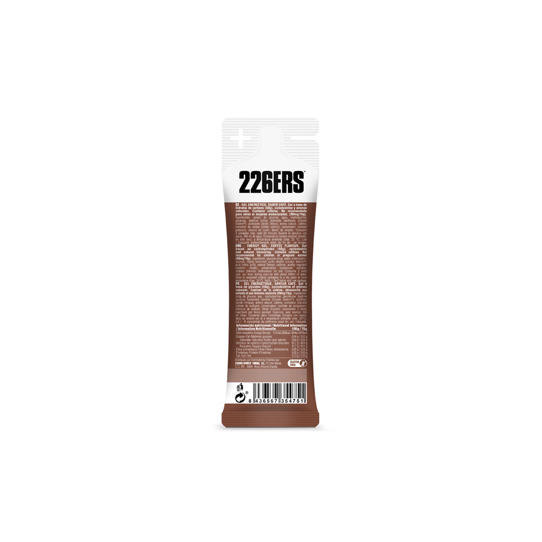 High Energy Gel 226ERS | 50 g Carbohidratos | Energía Prolongada y Alta Intensidad | Café Expreso