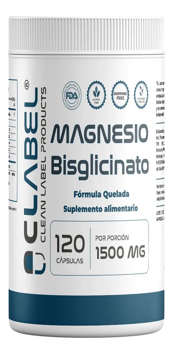 Magnesio Bisglicinato Clean Label | 60 Porciones |Alta Biodisponibilidad