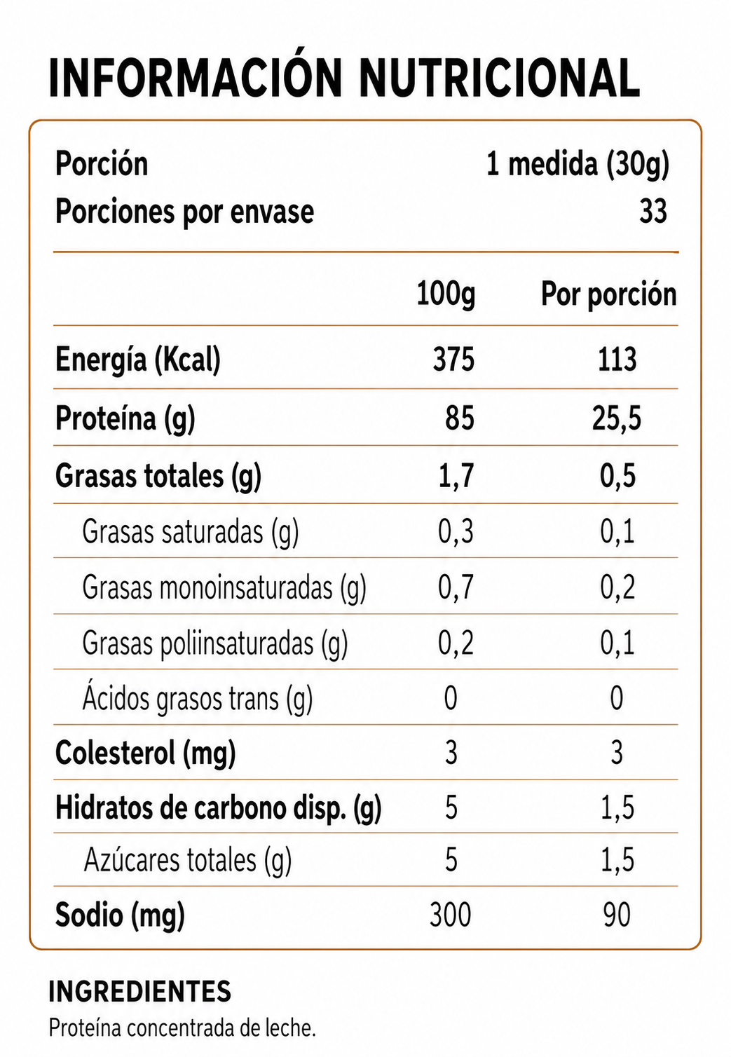 Pure Milk Protein Clean Label | 25,5 g de Proteína | 100% Milk Protein Concentrate