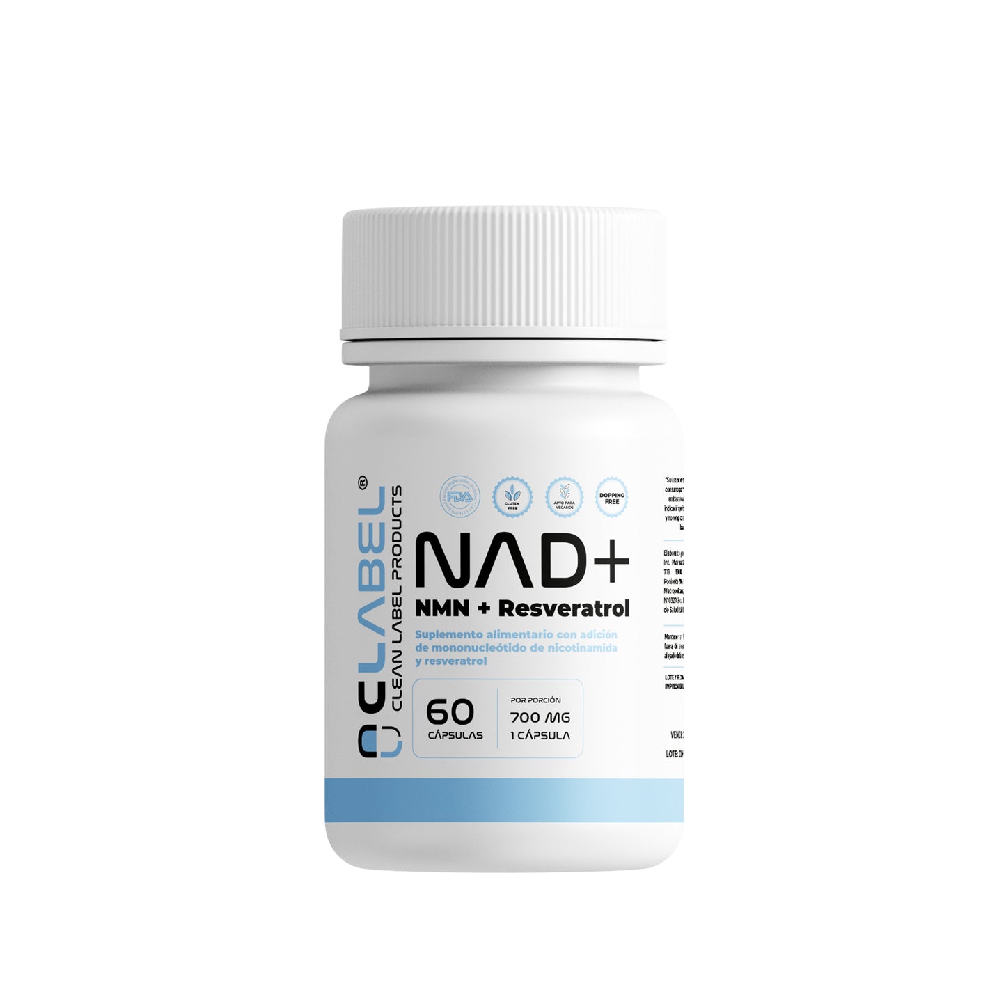 NAD⁺ Clean Label | 60 Cápsulas | Energía Celular y Envejecimiento Saludable