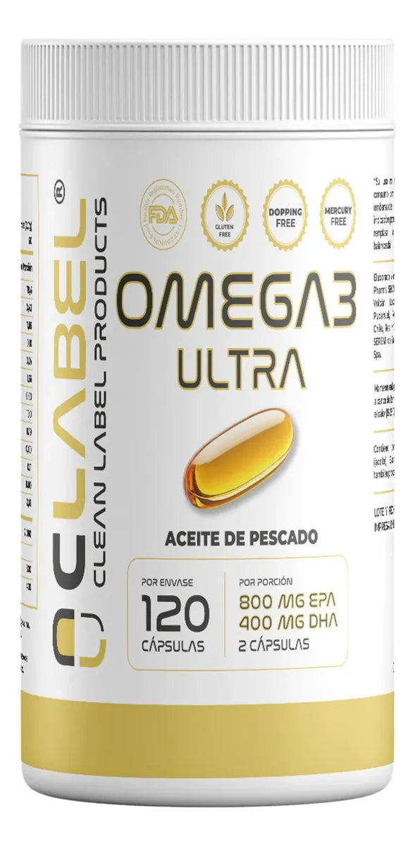 Omega 3 Clean Label | Alta Concentración de EPA y DHA | 120 Cápsulas