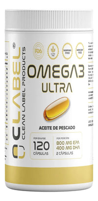 Omega 3 Clean Label | Alta Concentración de EPA y DHA | 120 Cápsulas