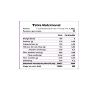 Power Beet Clean Label - extracto de betarraga 20:1 - Tabla Nutricional - REfuel