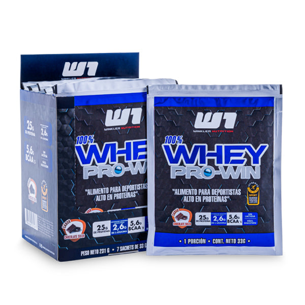 Whey Pro Win Sachet 33 g | 24 g de Proteína | 5,6 g BCAA | Winkler Nutrition