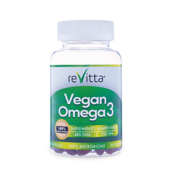 Omega 3 Vegan 120 Cápsulas - Revitta Wellness | 30 Porciones | Salud Natural y Vegana